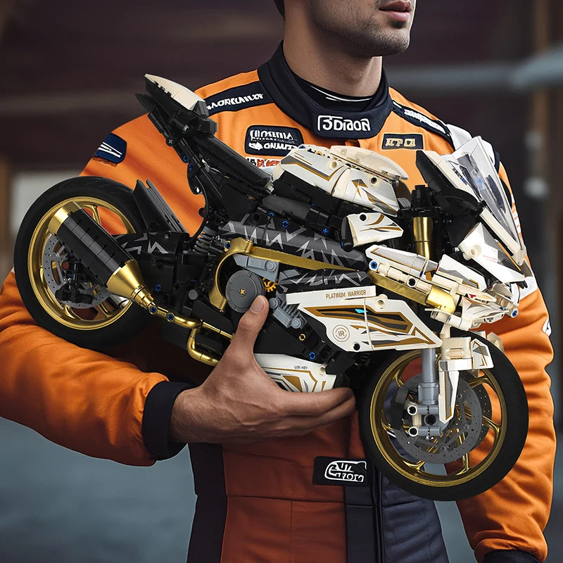 2000PCS 1000RR Motorcycle Building Blocks Set - 1:5 Scale Racing Model Assembly Kit, Collectible Toy Gift for Teens & Adults Boy