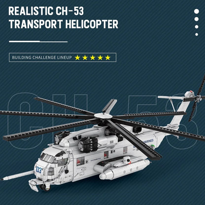 CH-53E Super Stallion Helicopte Building Set for Adults, Army Transport Airplane Toy, Collectible Gifts for Military Enthusiasts