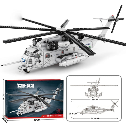 CH-53E Super Stallion Helicopte Building Set for Adults, Army Transport Airplane Toy, Collectible Gifts for Military Enthusiasts
