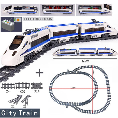 DIY MOC City Series Train Metro Tracks Building Blocks Railroad Conveyance Kids Model Bricks Toys Brinquedos for Children Gifts