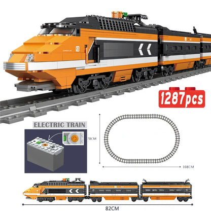 DIY MOC City Series Train Metro Tracks Building Blocks Railroad Conveyance Kids Model Bricks Toys Brinquedos for Children Gifts