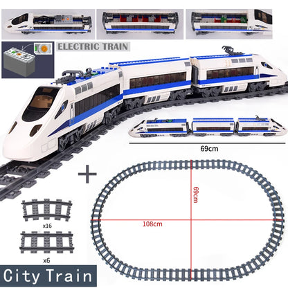 DIY MOC City Series Train Metro Tracks Building Blocks Railroad Conveyance Kids Model Bricks Toys Brinquedos for Children Gifts
