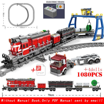 DIY MOC City Series Train Metro Tracks Building Blocks Railroad Conveyance Kids Model Bricks Toys Brinquedos for Children Gifts