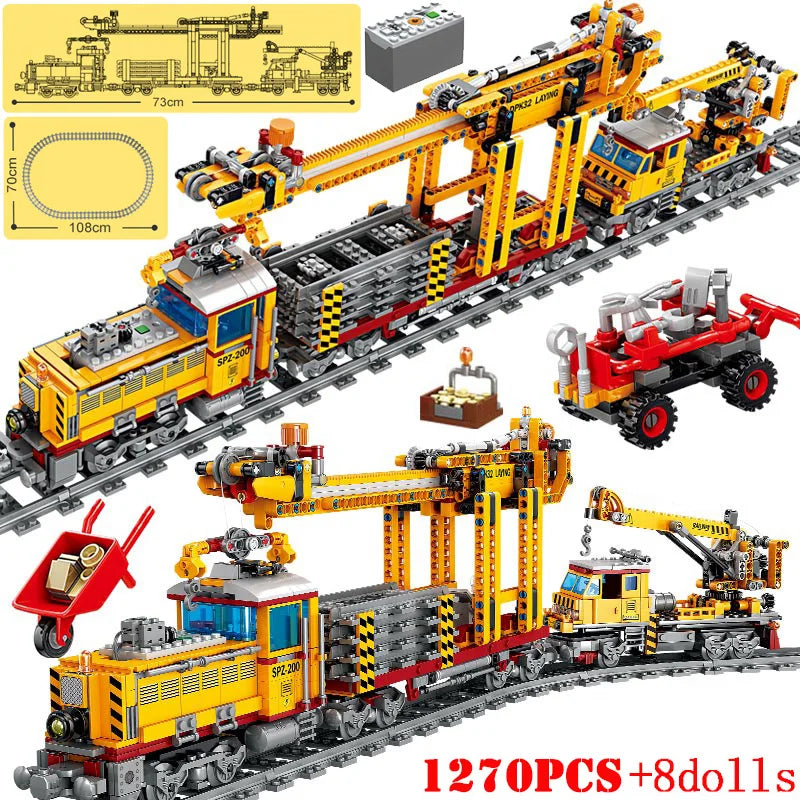 DIY MOC City Series Train Metro Tracks Building Blocks Railroad Conveyance Kids Model Bricks Toys Brinquedos for Children Gifts
