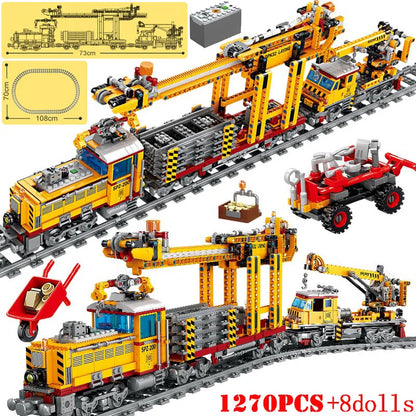 DIY MOC City Series Train Metro Tracks Building Blocks Railroad Conveyance Kids Model Bricks Toys Brinquedos for Children Gifts