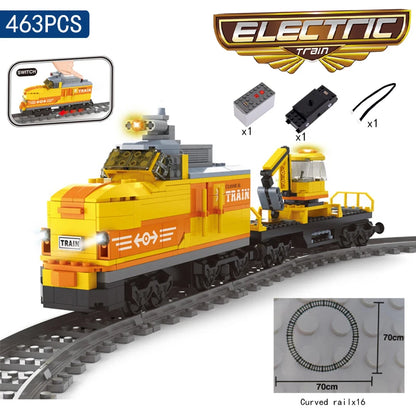 DIY MOC City Series Train Metro Tracks Building Blocks Railroad Conveyance Kids Model Bricks Toys Brinquedos for Children Gifts