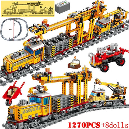DIY MOC City Series Train Metro Tracks Building Blocks Railroad Conveyance Kids Model Bricks Toys Brinquedos for Children Gifts