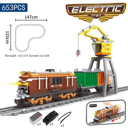 DIY MOC City Series Train Metro Tracks Building Blocks Railroad Conveyance Kids Model Bricks Toys Brinquedos for Children Gifts
