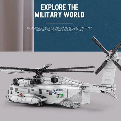 CH-53E Super Stallion Helicopte Building Set for Adults, Army Transport Airplane Toy, Collectible Gifts for Military Enthusiasts