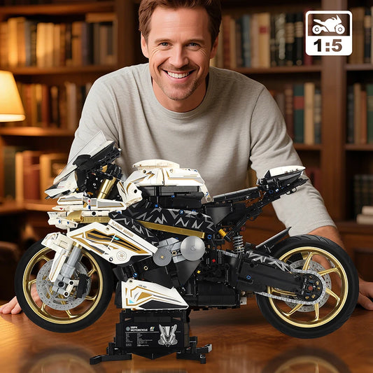 2000PCS 1000RR Motorcycle Building Blocks Set - 1:5 Scale Racing Model Assembly Kit, Collectible Toy Gift for Teens & Adults Boy