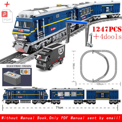 DIY MOC City Series Train Metro Tracks Building Blocks Railroad Conveyance Kids Model Bricks Toys Brinquedos for Children Gifts