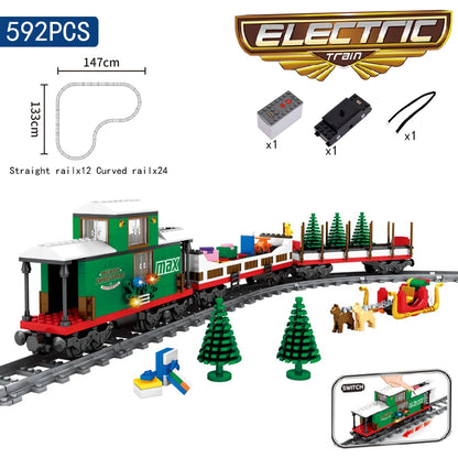 DIY MOC City Series Train Metro Tracks Building Blocks Railroad Conveyance Kids Model Bricks Toys Brinquedos for Children Gifts